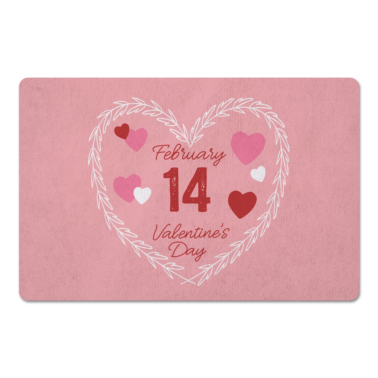 Valentine's Day Calendar Wreath 27" x 18" Floor Mat